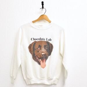 Vintage Chocolate Lab Labrador Retriever Dog Sweatshirt Medium